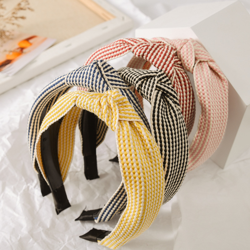 Headband Summer Knit - Breitkrempiges Kariertes Stirnband Elegantes und Vielseitiges