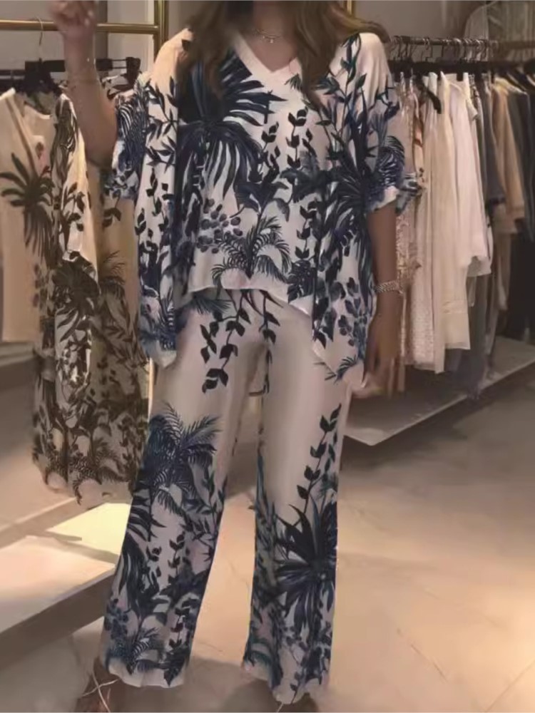 Romper Floral Print - Eleganter zweiteiliger Büro anzug Frauen drucken