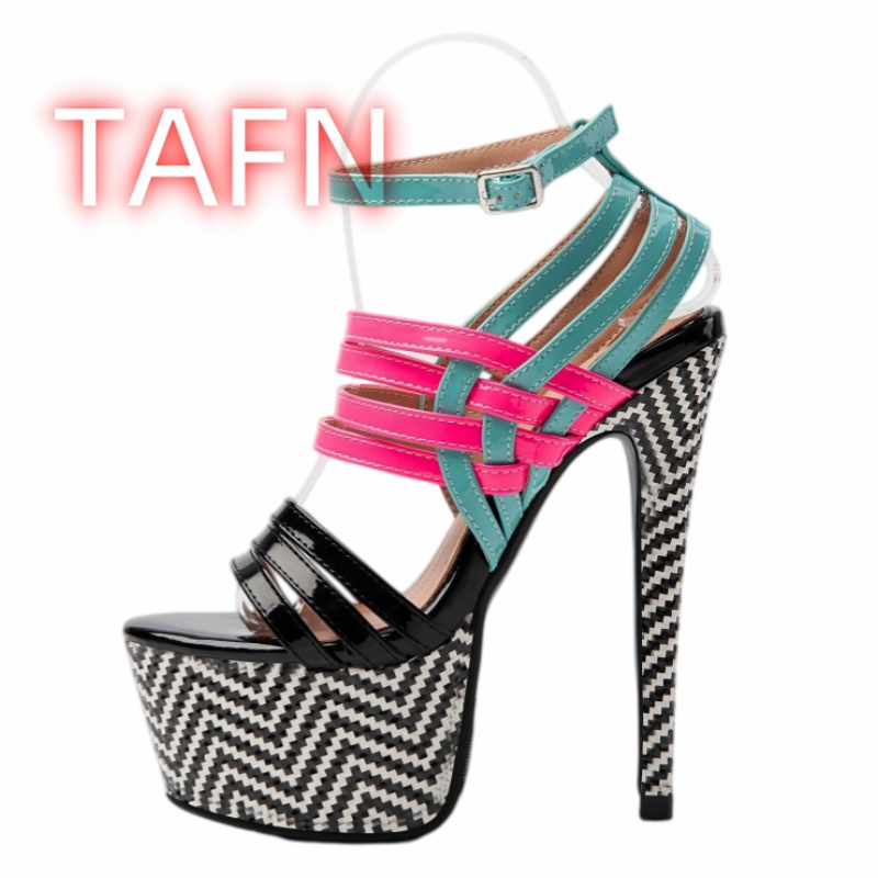 Mehrfarbige Riemchen-Absatzsch – Sandal Strappy Heeled Bewertung und Preis