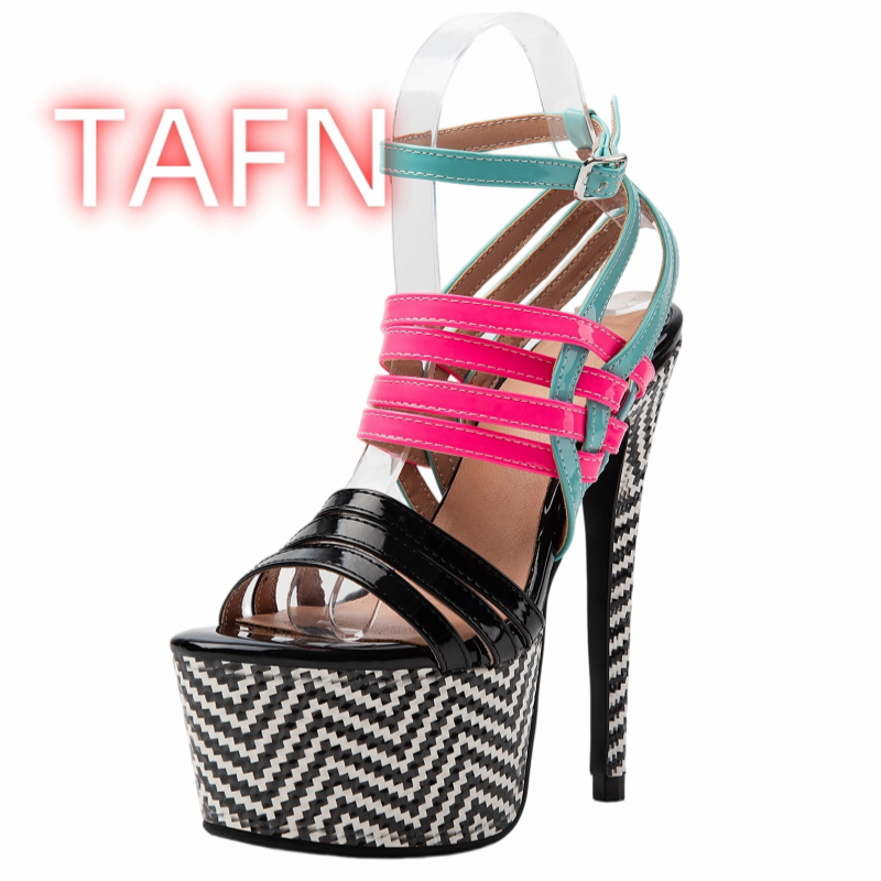 Mehrfarbige Riemchen-Absatzsch – Sandal Strappy Heeled Bewertung und Preis
