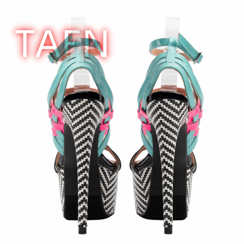 Mehrfarbige Riemchen-Absatzsch – Sandal Strappy Heeled Bewertung und Preis