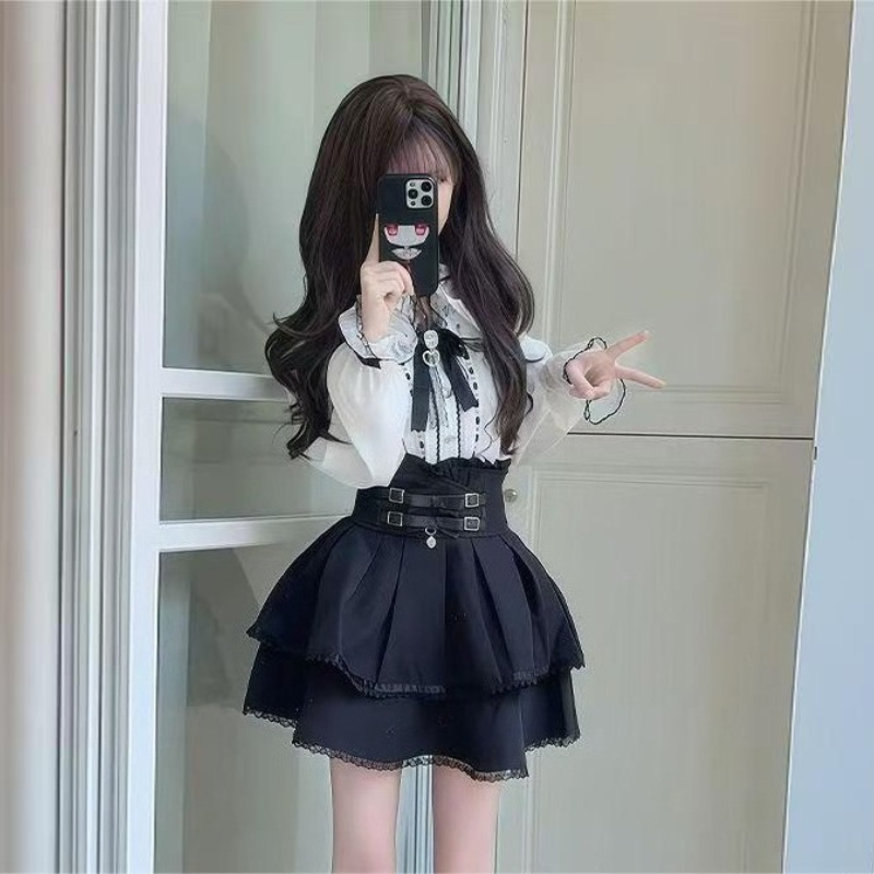 Japanische Gothic Y2k Lolita S – Blouse Off Shoulder Bewertung und Preis