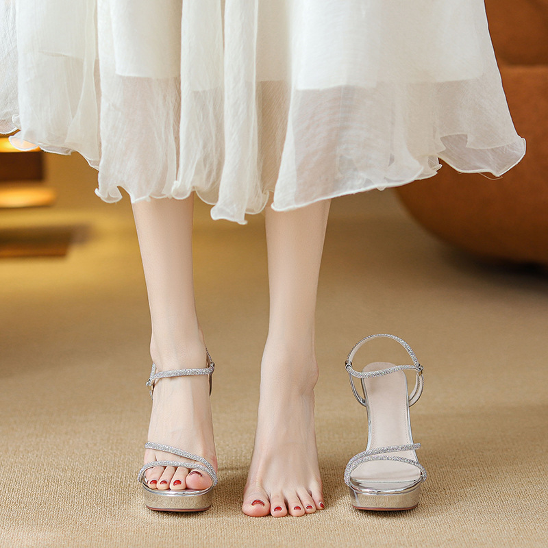 2026 Damen-Sandalen mit silber – Sandal Strappy Heeled Bewertung und Preis