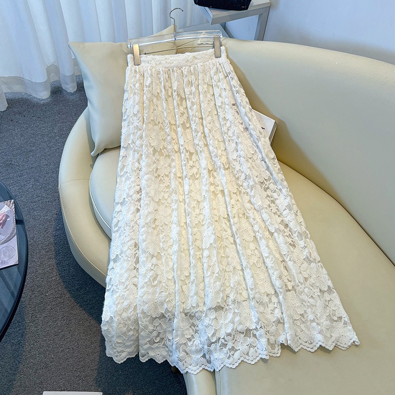 Französisches Creme-Beige 3D-B – Midi Skirt Floral Bewertung und Preis