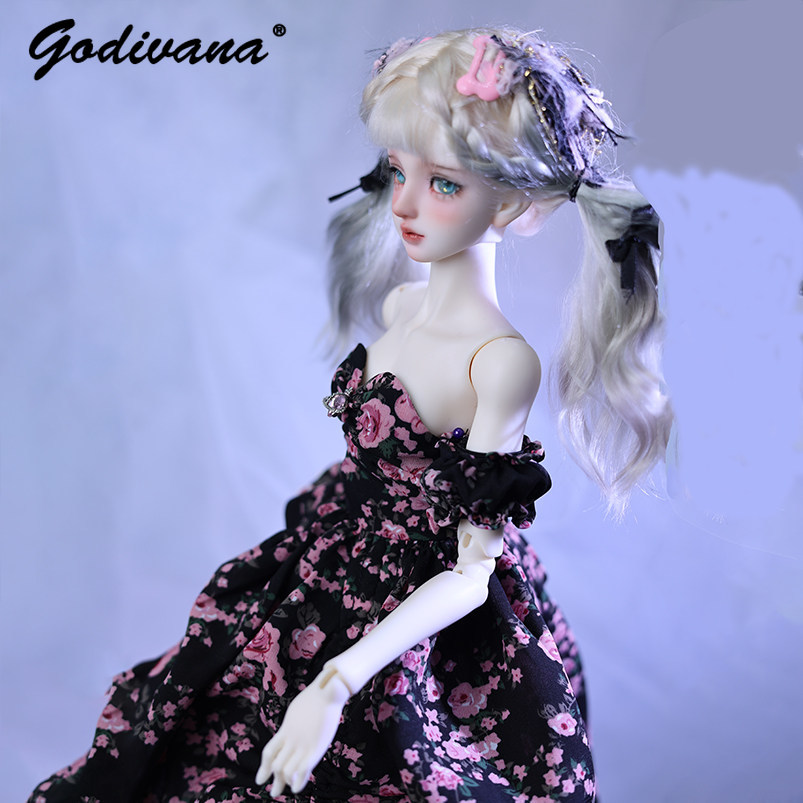 1/4 BJD-Puppenkleid, schwarzer – Midi Skirt Floral Bewertung und Preis