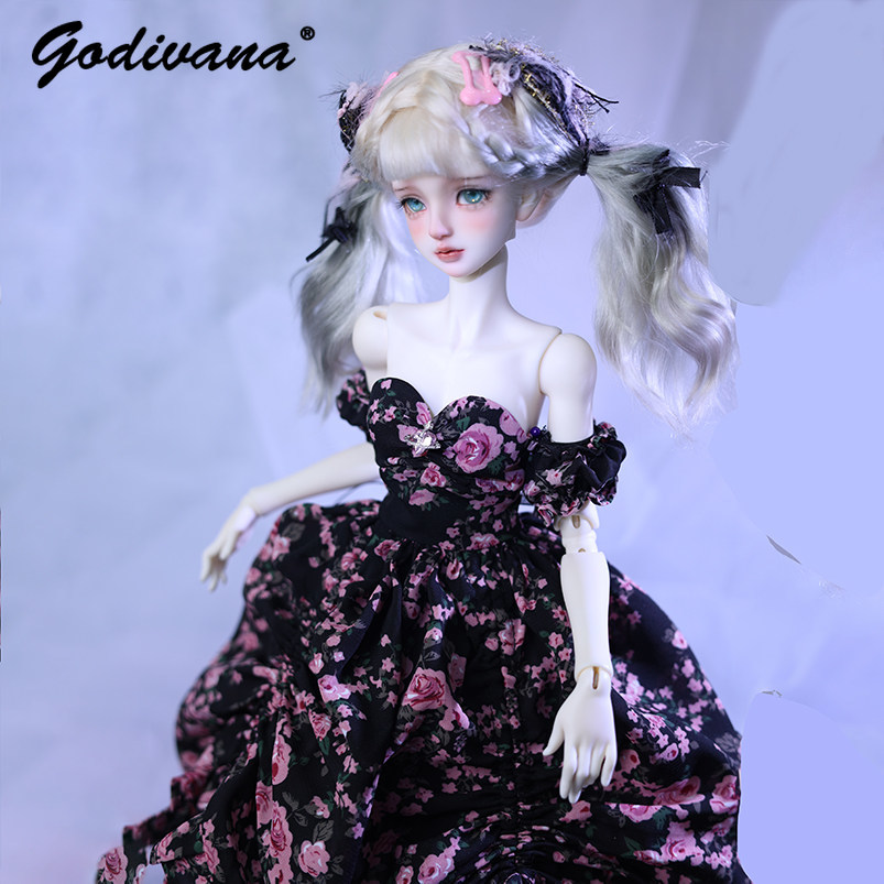 1/4 BJD-Puppenkleid, schwarzer – Midi Skirt Floral Bewertung und Preis